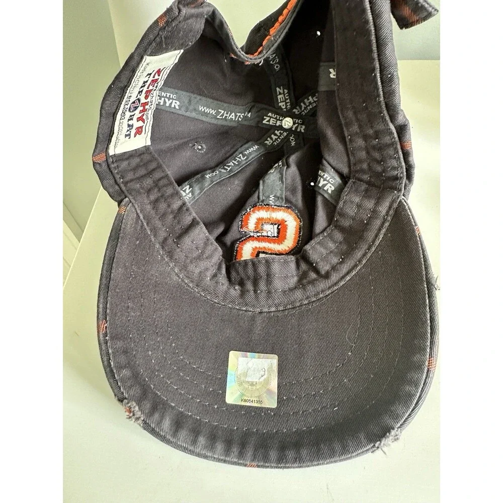 Zephyr Syracuse Orange Z-Hat Plaid Distressed Snapback Hat NCAA Cuse Cap Y2K